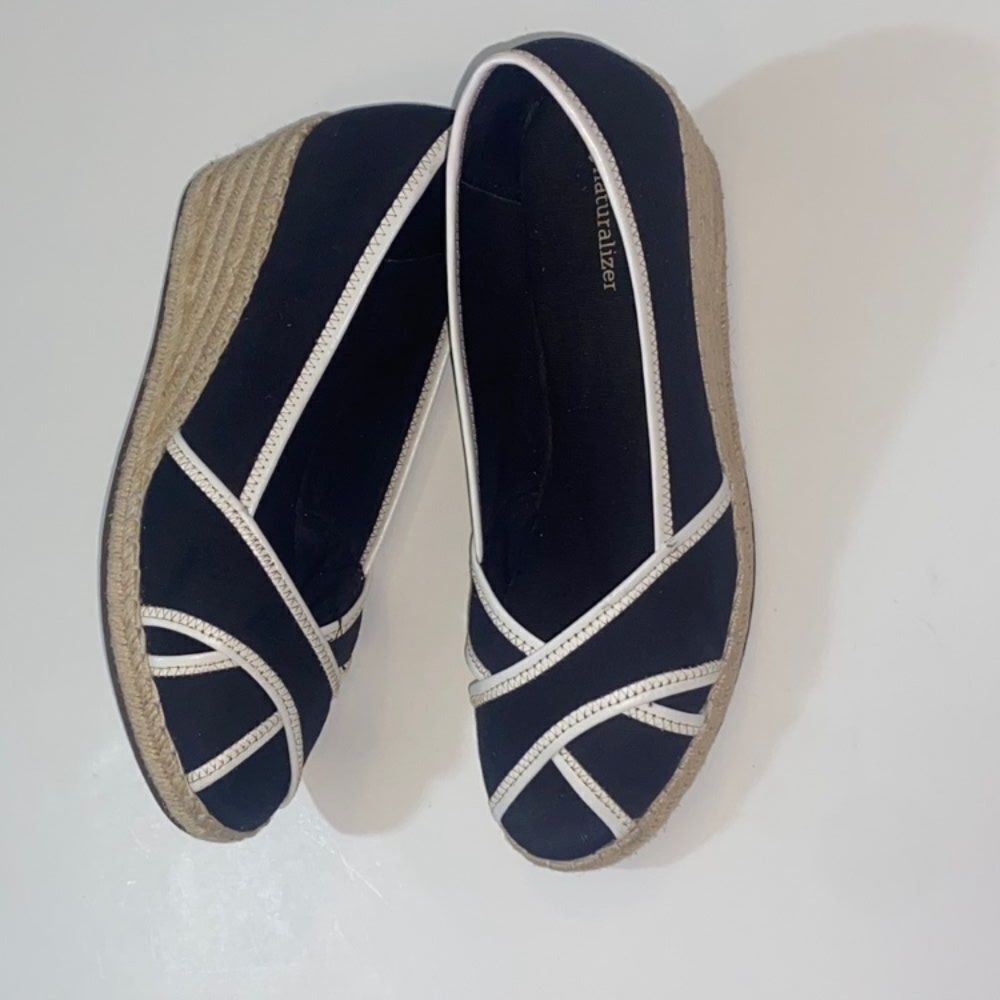 Naturalizer Black and White Espadrille Flats Size 9.5M